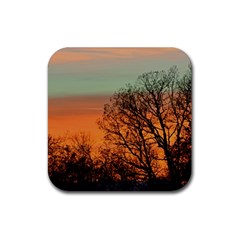 Twilight Sunset Sky Evening Clouds Rubber Square Coaster (4 Pack)  by Amaryn4rt
