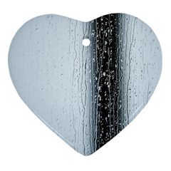 Rain Raindrop Drop Of Water Drip Ornament (heart)  by Amaryn4rt