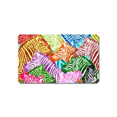 Zebra Colorful Abstract Collage Magnet (name Card) by Amaryn4rt