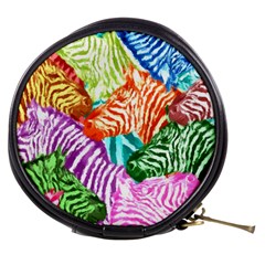 Zebra Colorful Abstract Collage Mini Makeup Bags by Amaryn4rt