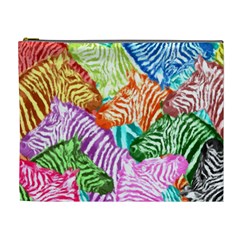Zebra Colorful Abstract Collage Cosmetic Bag (xl) by Amaryn4rt