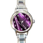 Fractal Mathematics Abstract Round Italian Charm Watch Front