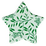 Leaves Foliage Green Wallpaper Ornament (Star)  Front