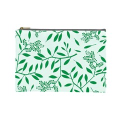 Leaves Foliage Green Wallpaper Cosmetic Bag (large)  by Amaryn4rt