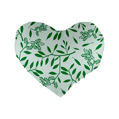 Leaves Foliage Green Wallpaper Standard 16  Premium Flano Heart Shape Cushions by Amaryn4rt