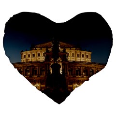 Dresden Semper Opera House Large 19  Premium Heart Shape Cushions by Amaryn4rt