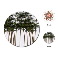 Bamboo Plant Wellness Digital Art Playing Cards (Round) 