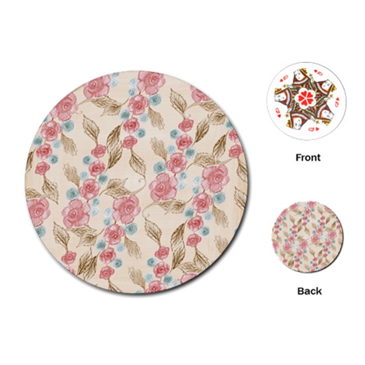 Background Page Template Floral Playing Cards (Round) 