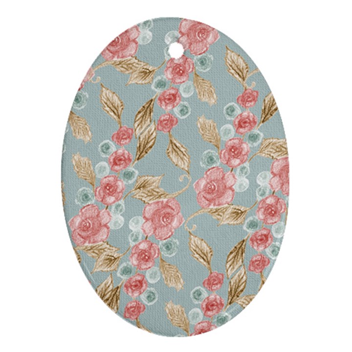 Background Page Template Floral Oval Ornament (Two Sides)