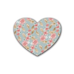 Background Page Template Floral Heart Coaster (4 Pack)  by Amaryn4rt