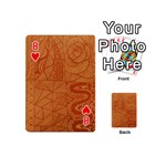 Burnt Amber Orange Brown Abstract Playing Cards 54 (Mini)  Front - Heart8