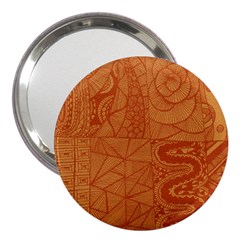 Burnt Amber Orange Brown Abstract 3  Handbag Mirrors