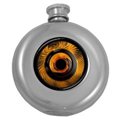 Fractal Mathematics Abstract Round Hip Flask (5 Oz) by Amaryn4rt