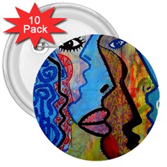 Graffiti Wall Color Artistic 3  Buttons (10 Pack)  by Amaryn4rt