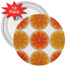 Orange Discs Orange Slices Fruit 3  Buttons (10 Pack)  by Amaryn4rt