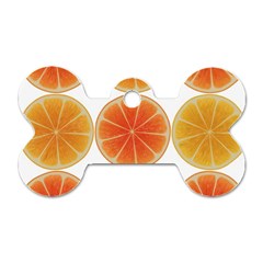 Orange Discs Orange Slices Fruit Dog Tag Bone (two Sides) by Amaryn4rt