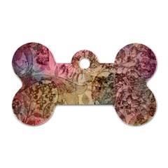 Texture Background Spring Colorful Dog Tag Bone (two Sides)
