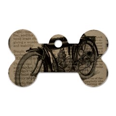 Vintage Collage Motorcycle Indian Dog Tag Bone (one Side)