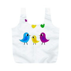 Bird Family Full Print Recycle Bags (m)  by Valentinaart