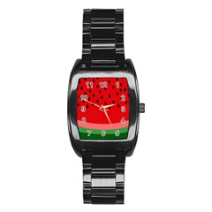 Watermelon  Stainless Steel Barrel Watch by Valentinaart