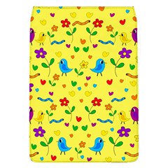 Yellow Cute Birds And Flowers Pattern Flap Covers (l)  by Valentinaart