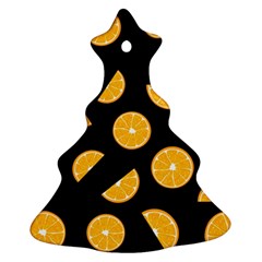 Oranges Pattern - Black Ornament (christmas Tree) by Valentinaart