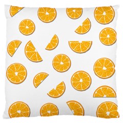 Oranges Large Flano Cushion Case (one Side) by Valentinaart
