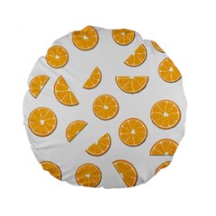 Oranges Standard 15  Premium Flano Round Cushions by Valentinaart