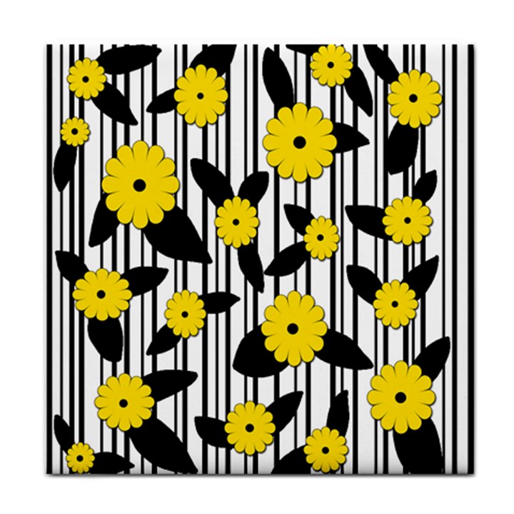 Yellow floral pattern Face Towel