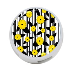 Yellow Floral Pattern 4-port Usb Hub (two Sides)  by Valentinaart