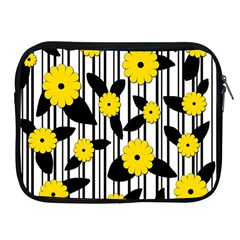 Yellow Floral Pattern Apple Ipad 2/3/4 Zipper Cases by Valentinaart