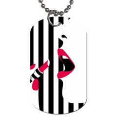 Lipstick Face Girl Dog Tag (Two Sides)