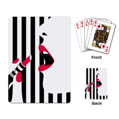 Lipstick Face Girl Playing Card