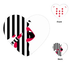 Lipstick Face Girl Playing Cards (Heart) 