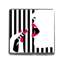 Lipstick Face Girl Memory Card Reader (Square)