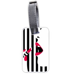 Lipstick Face Girl Luggage Tags (One Side) 