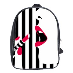 Lipstick Face Girl School Bags (XL) 