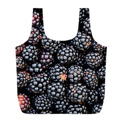 Blackberries Background Black Dark Full Print Recycle Bags (l)  by Amaryn4rt