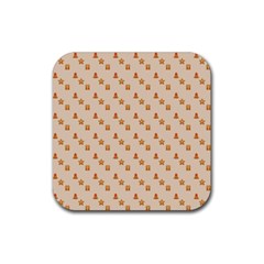 Christmas Wrapping Paper Rubber Square Coaster (4 Pack)  by Amaryn4rt