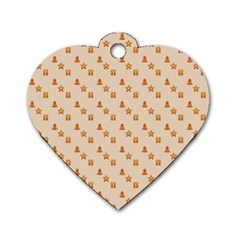 Christmas Wrapping Paper Dog Tag Heart (two Sides) by Amaryn4rt
