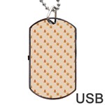 Christmas Wrapping Paper Dog Tag USB Flash (One Side) Front