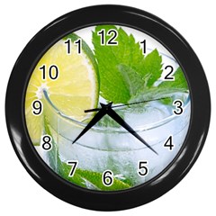 Cold Drink Lime Drink Cocktail Wall Clocks (black) by Amaryn4rt