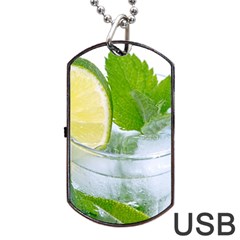 Cold Drink Lime Drink Cocktail Dog Tag Usb Flash (one Side)