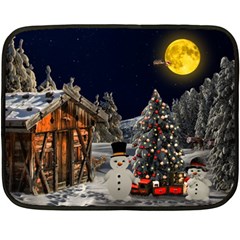 Christmas Landscape Fleece Blanket (mini) by Amaryn4rt