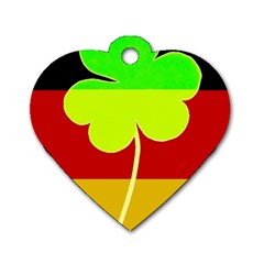 Irish German Germany Ireland Funny St Patrick Flag Dog Tag Heart (two Sides) by yoursparklingshop