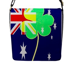 Irish Australian Australia Ireland Shamrock Funny St Patrick Flag Flap Messenger Bag (l)  by yoursparklingshop