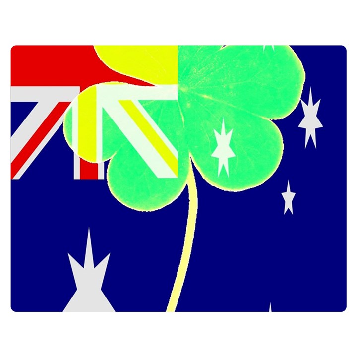 Irish Australian Australia Ireland Shamrock Funny St Patrick Flag Double Sided Flano Blanket (Medium) 