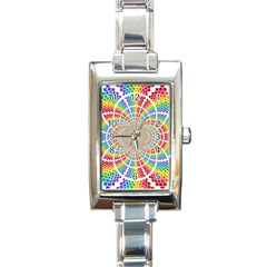 Color Background Structure Lines Rectangle Italian Charm Watch by Amaryn4rt