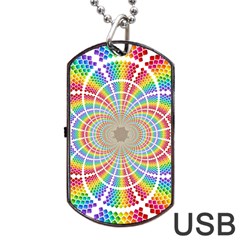 Color Background Structure Lines Dog Tag Usb Flash (two Sides)  by Amaryn4rt