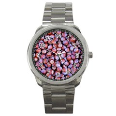 Hazelnuts Nuts Market Brown Nut Sport Metal Watch by Amaryn4rt